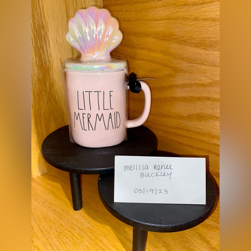 Rae Dunn Princess Collection - Ariel (Little Mermaid) Mug w/ Topper - NWT